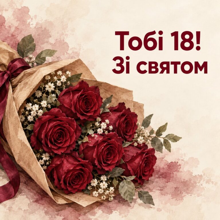 Тобі 18! Зі святом - листівка з привітанням з Днем народження хлопцю