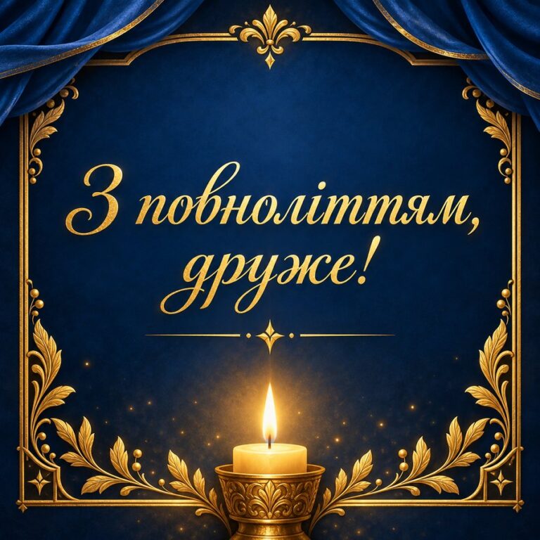 З повноліттям, друже! - листівка з привітанням з Днем народження хлопцю