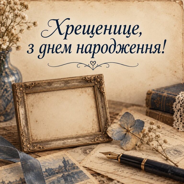 Хрещенице, з днем народження! - листівка з привітанням з Днем народження хрещениці