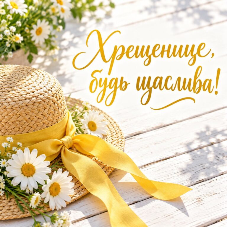 Хрещенице, будь щаслива! - листівка з привітанням з Днем народження хрещениці