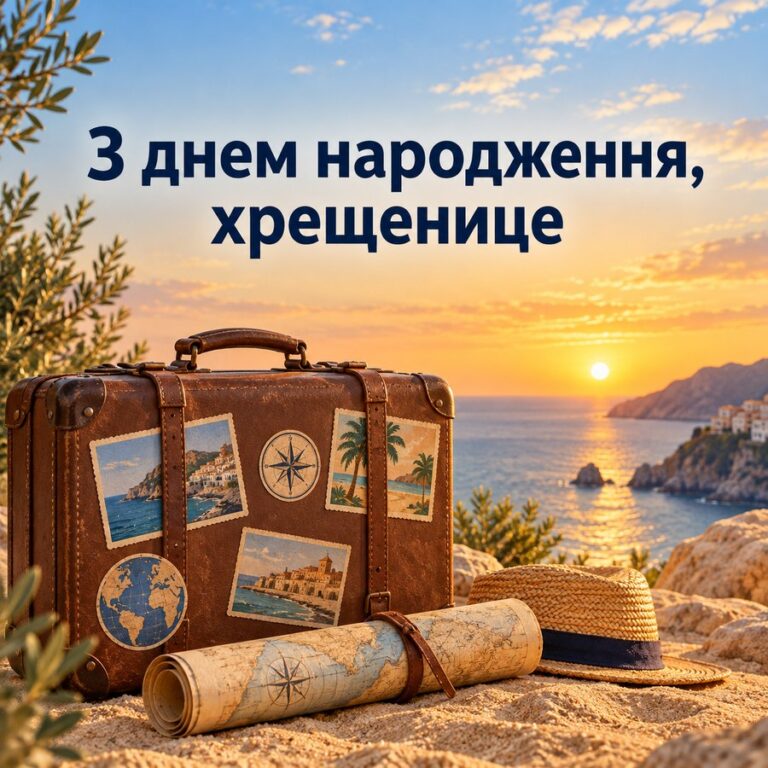 З днем народження, хрещенице - листівка з привітанням з Днем народження хрещениці