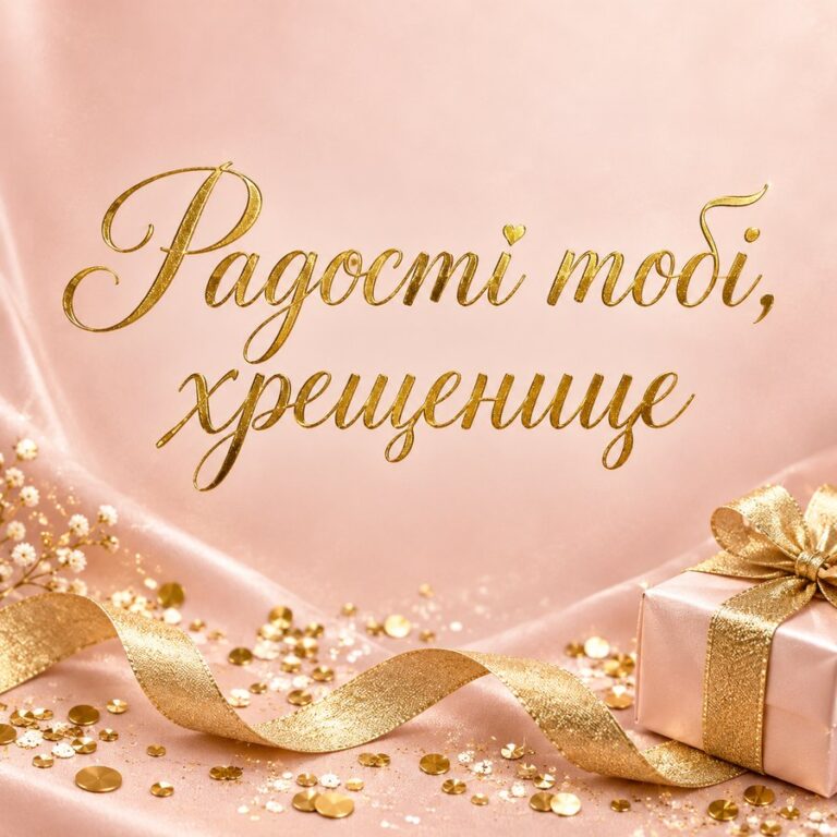 Радості тобі, хрещенице - листівка з привітанням з Днем народження хрещениці