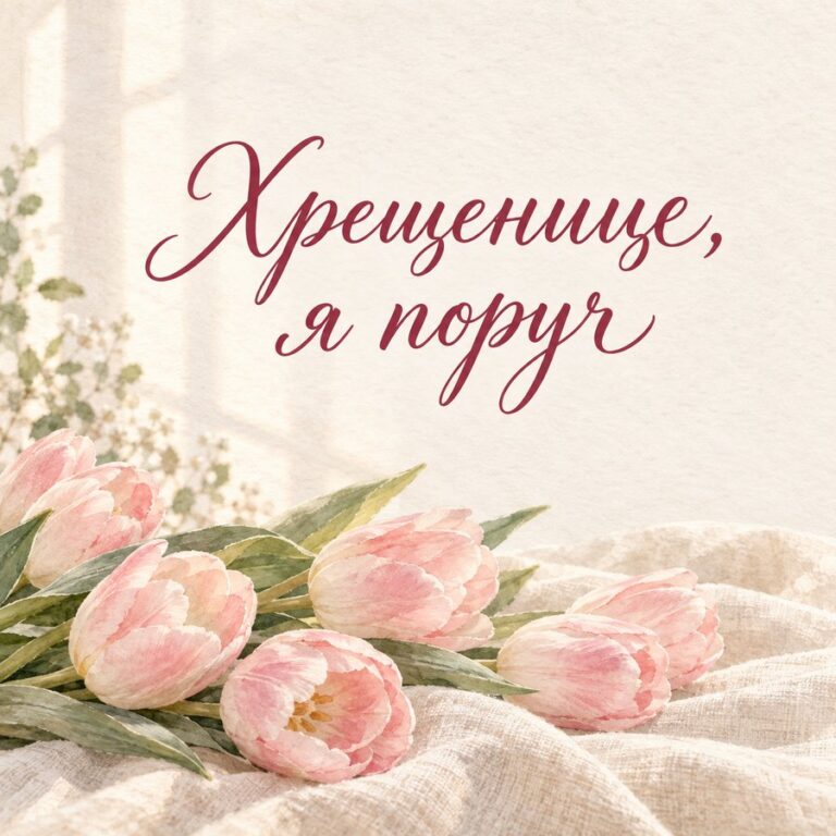 Хрещенице, я поруч - листівка з привітанням з Днем народження хрещениці