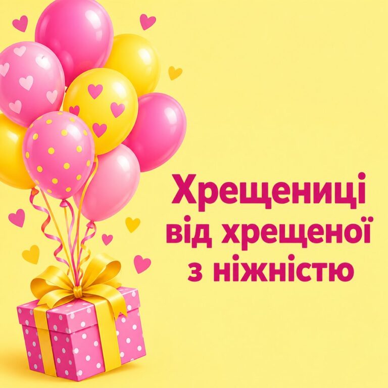 Хрещениці від хрещеної з ніжністю - листівка з привітанням з Днем народження хрещениці