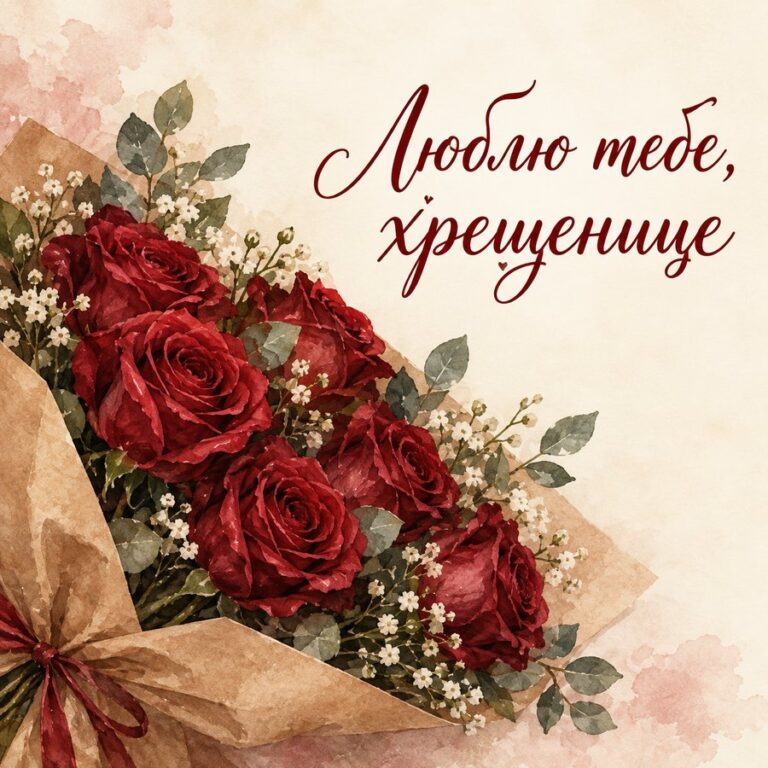 Люблю тебе, хрещенице - листівка з привітанням з Днем народження хрещениці