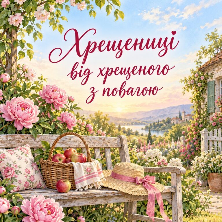 Хрещениці від хрещеного з повагою - листівка з привітанням з Днем народження хрещениці