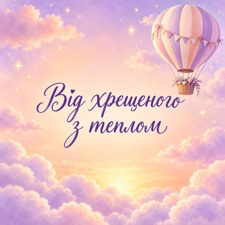 Від хрещеного з теплом - листівка з привітанням з Днем народження хрещениці