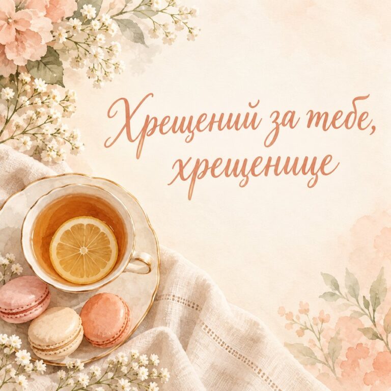 Хрещений за тебе, хрещенице - листівка з привітанням з Днем народження хрещениці