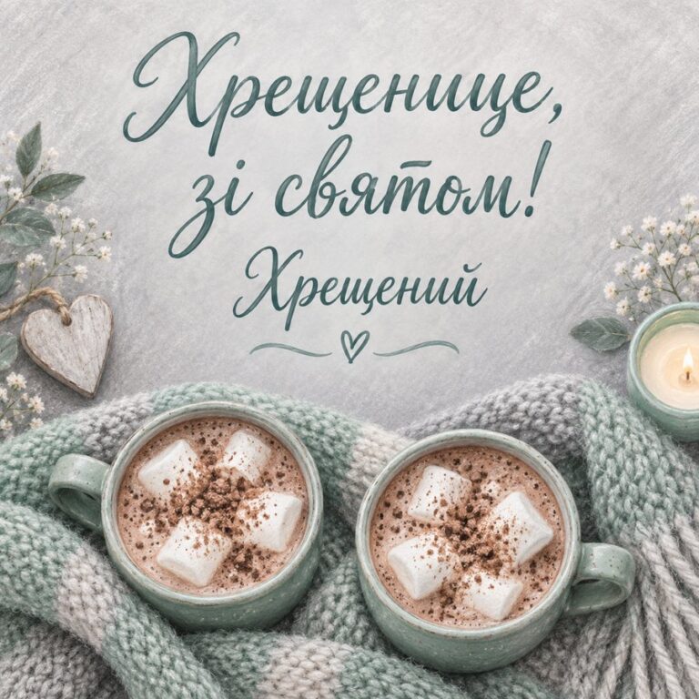 Хрещенице, зі святом! Хрещений - листівка з привітанням з Днем народження хрещениці
