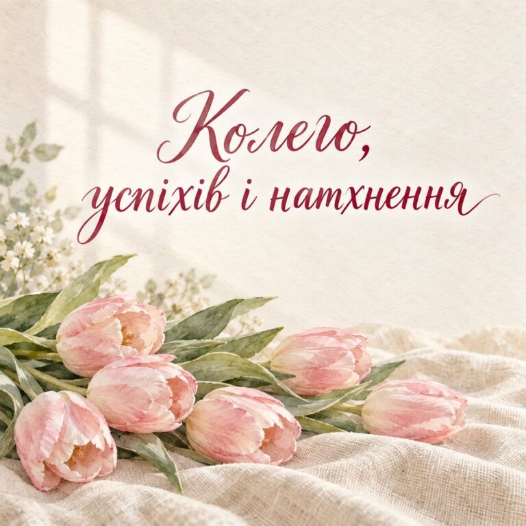 Колего, успіхів і натхнення - листівка з привітанням з Днем народження колезі