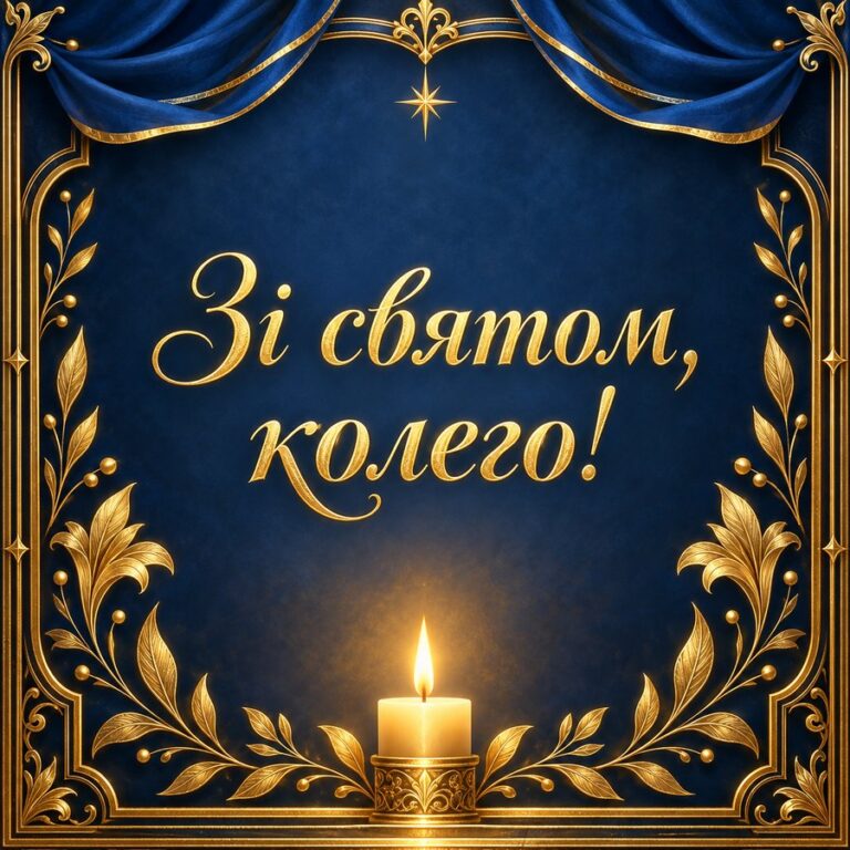 Зі святом, колего! - листівка з привітанням з Днем народження колезі