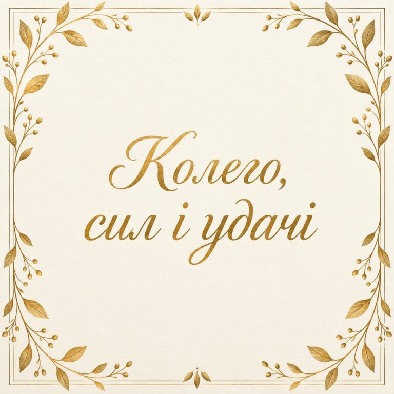 Колего, сил і удачі - листівка з привітанням з Днем народження колезі