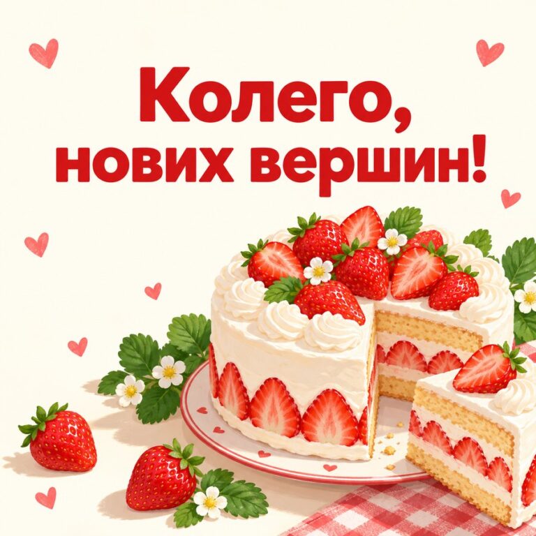 Колего, нових вершин! - листівка з привітанням з Днем народження колезі