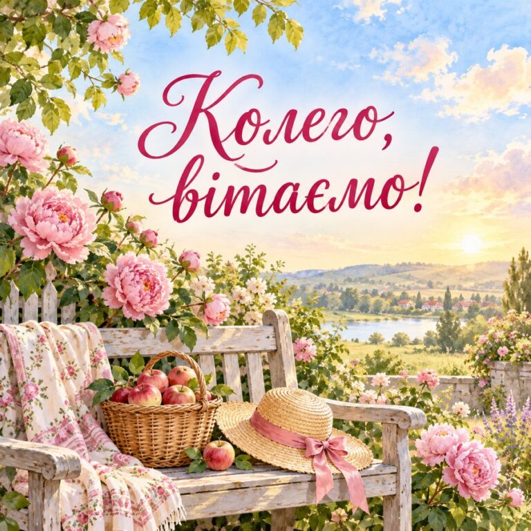 Колего, вітаємо! - листівка з привітанням з Днем народження колезі