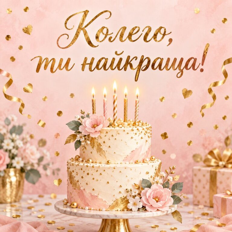 Колего, ти найкраща! - листівка з привітанням з Днем народження колезі