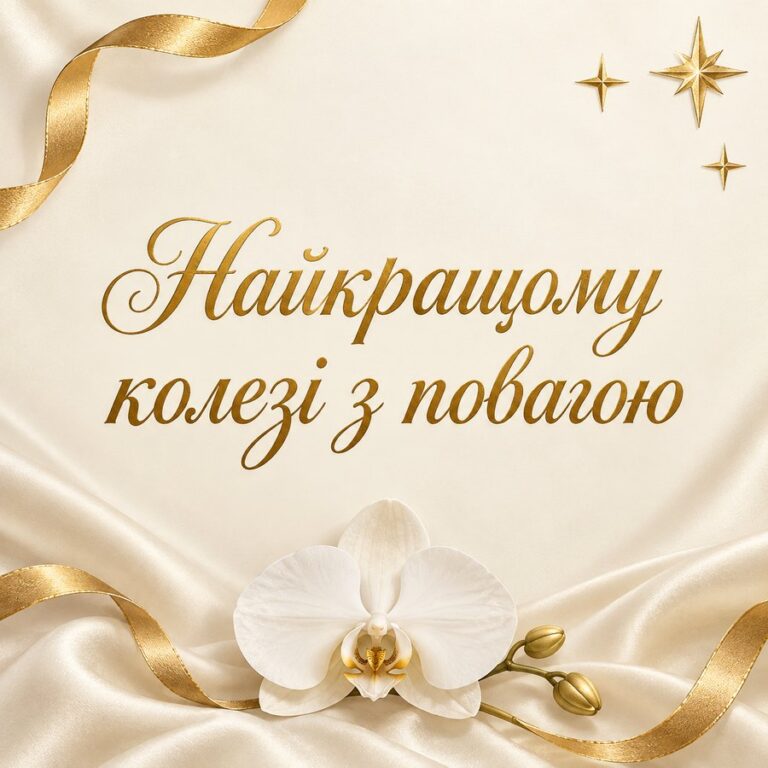 Найкращому колезі з повагою - листівка з привітанням з Днем народження колезі
