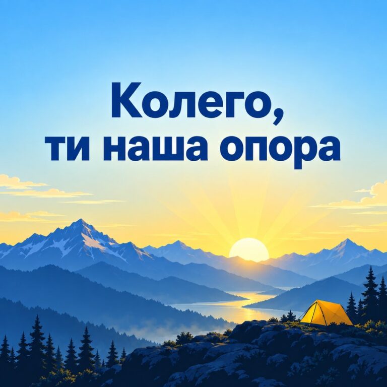Колего, ти наша опора - листівка з привітанням з Днем народження колезі