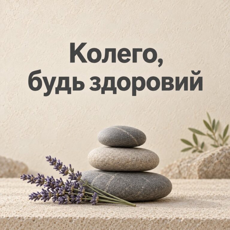 Колего, будь здоровий - листівка з привітанням з Днем народження колезі