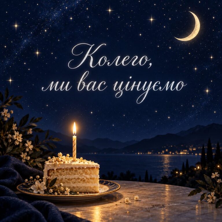 Колего, ми вас цінуємо - листівка з привітанням з Днем народження колезі