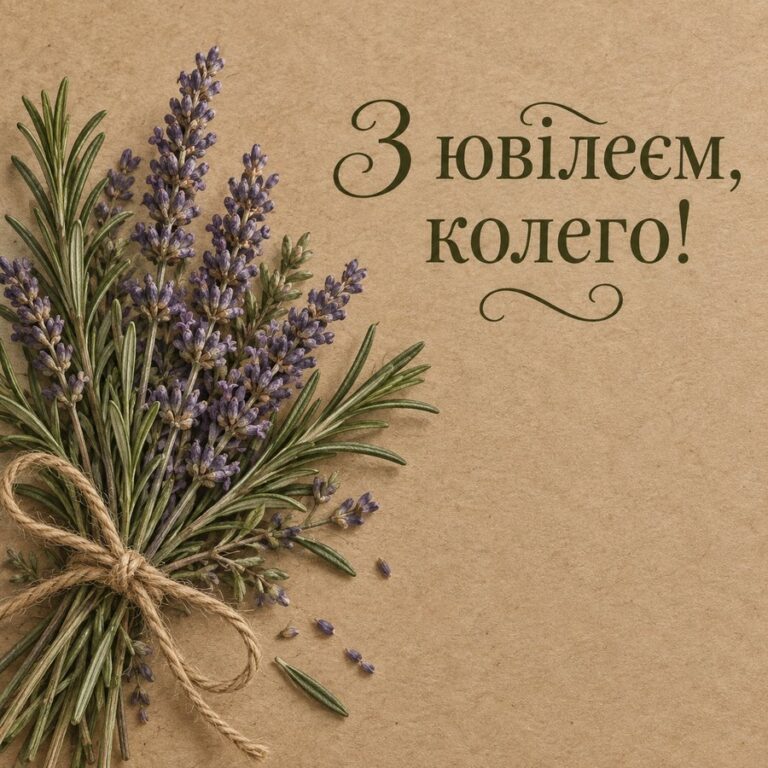 З ювілеєм, колего! - листівка з привітанням з Днем народження колезі