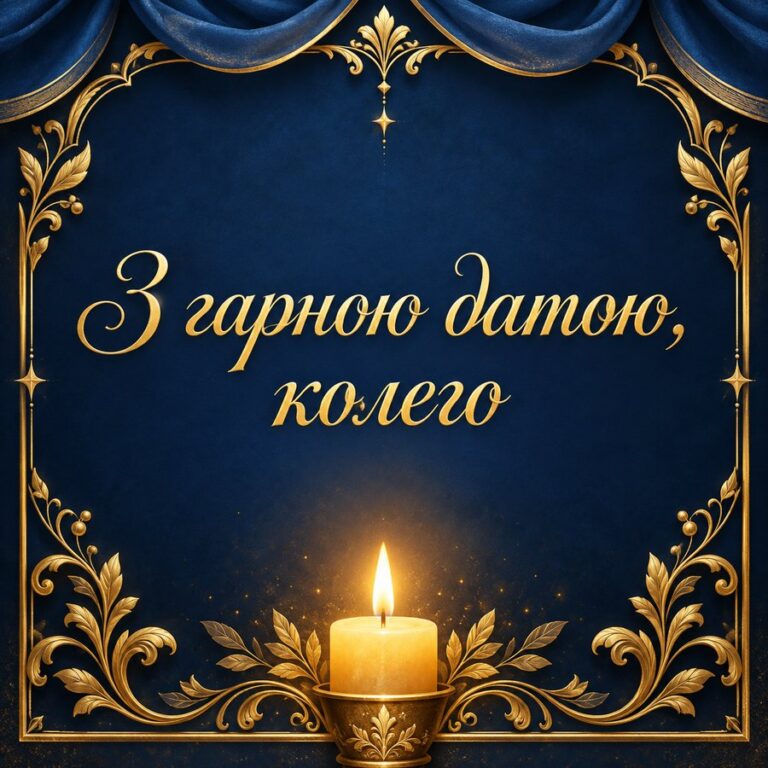 З гарною датою, колего - листівка з привітанням з Днем народження колезі