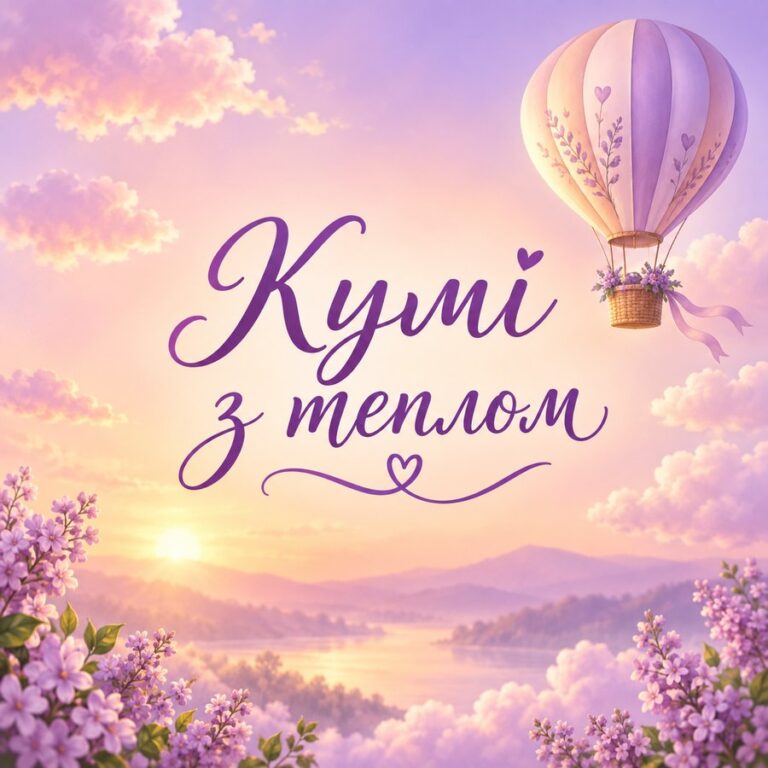 Кумі з теплом - листівка з привітанням з Днем народження кумі