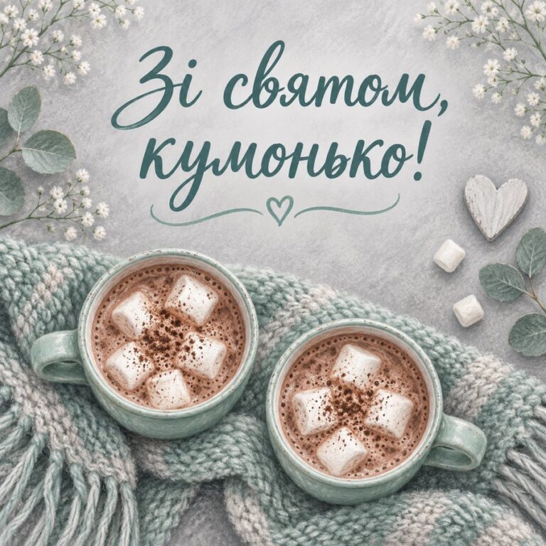 Зі святом, кумонько! - листівка з привітанням з Днем народження кумі