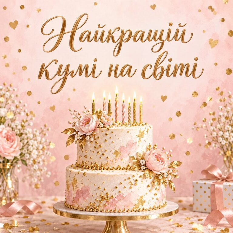 Найкращій кумі на світі - листівка з привітанням з Днем народження кумі