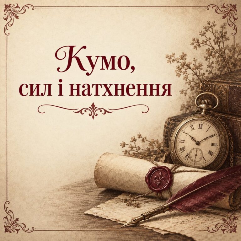 Кумо, сил і натхнення - листівка з привітанням з Днем народження кумі