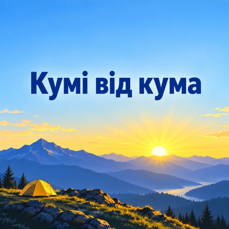 Кумі від кума - листівка з привітанням з Днем народження кумі