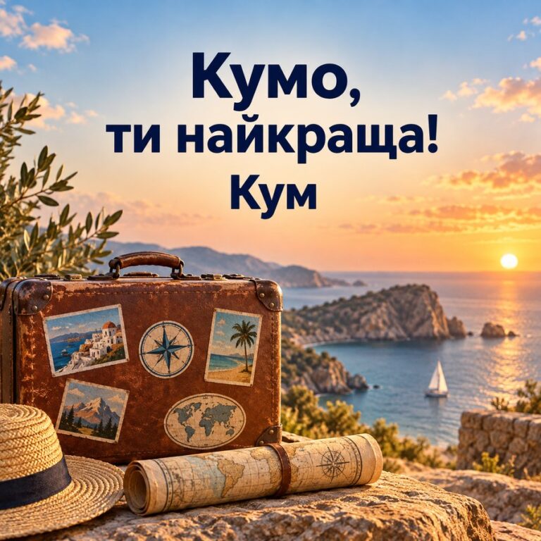 Кумо, ти найкраща! Кум - листівка з привітанням з Днем народження кумі