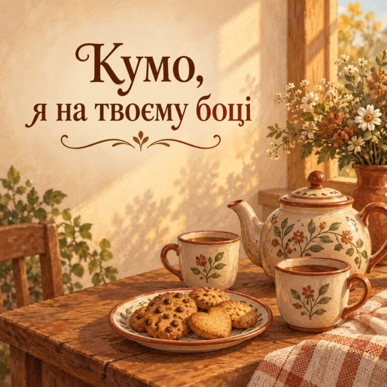Кумо, я на твоєму боці - листівка з привітанням з Днем народження кумі