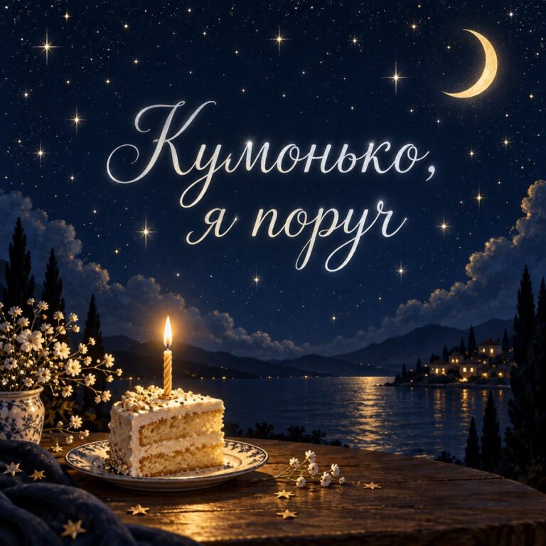Кумонько, я поруч - листівка з привітанням з Днем народження кумі