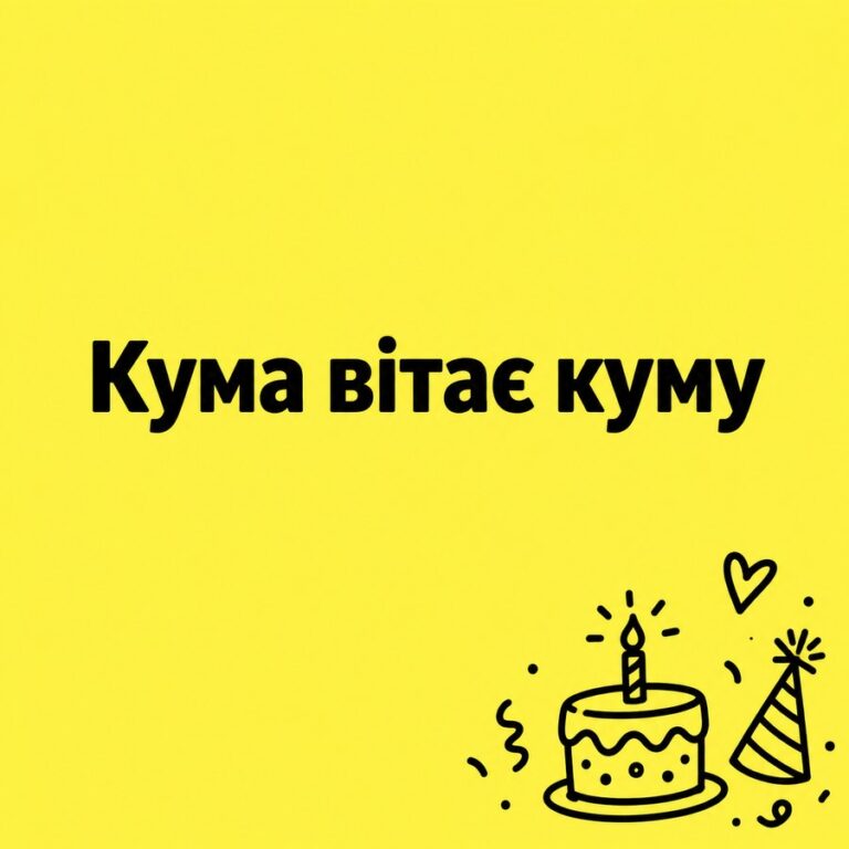 Кума вітає куму - листівка з привітанням з Днем народження кумі