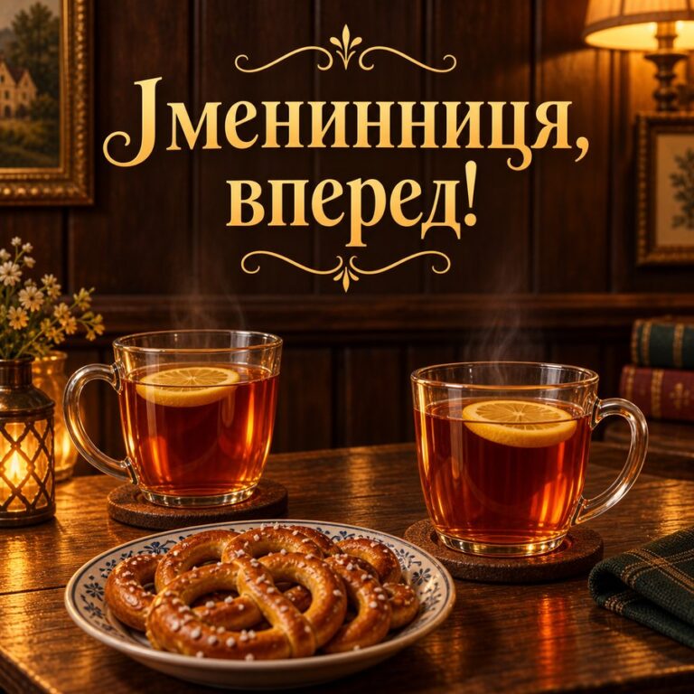 Іменинниця, вперед! - листівка з привітанням з Днем народження кумі