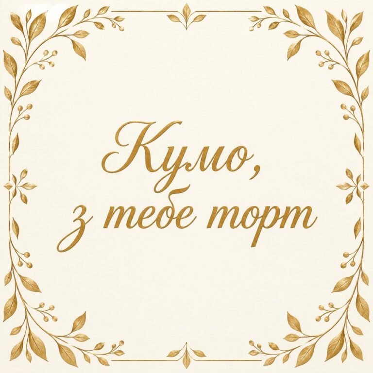 Кумо, з тебе торт - листівка з привітанням з Днем народження кумі