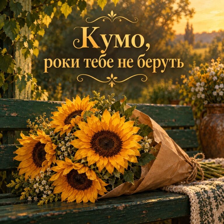 Кумо, роки тебе не беруть - листівка з привітанням з Днем народження кумі