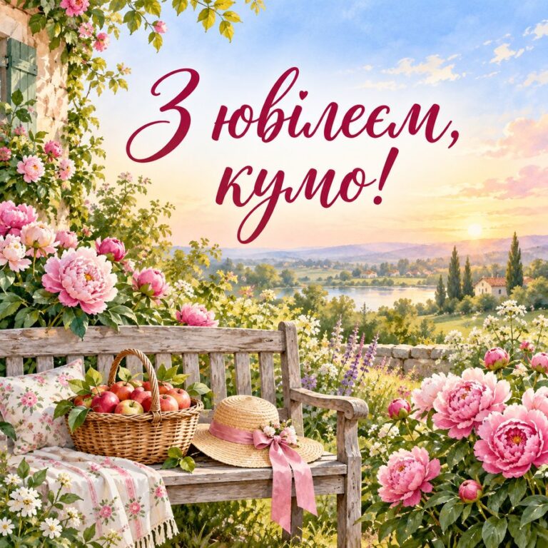 З ювілеєм, кумо! - листівка з привітанням з Днем народження кумі