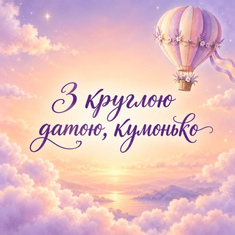 З круглою датою, кумонько - листівка з привітанням з Днем народження кумі