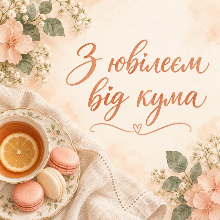 З ювілеєм від кума - листівка з привітанням з Днем народження кумі