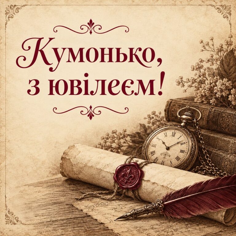 Кумонько, з ювілеєм! - листівка з привітанням з Днем народження кумі
