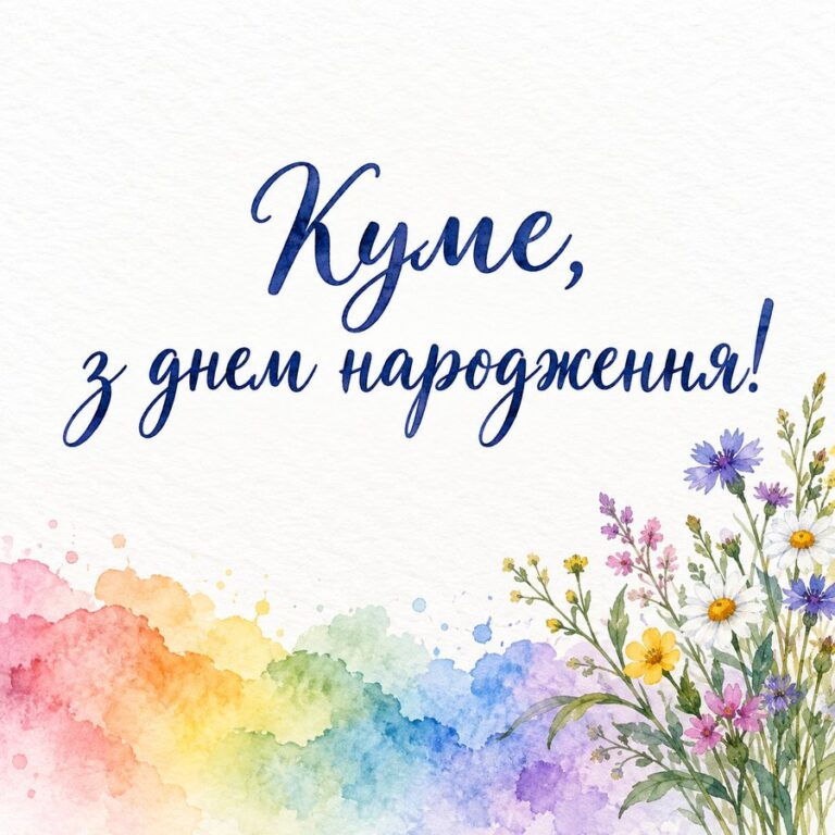 Куме, з днем народження! - листівка з привітанням з Днем народження куму