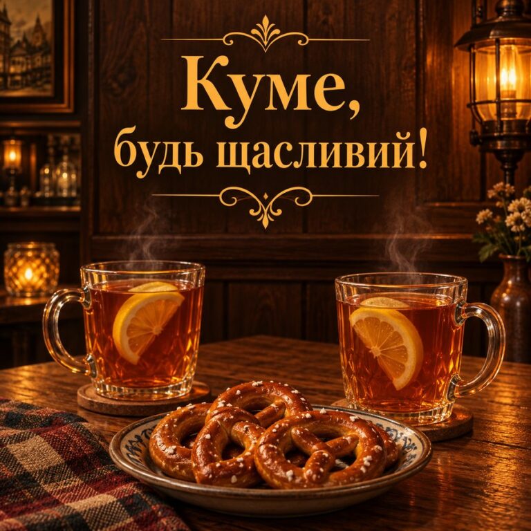 Куме, будь щасливий! - листівка з привітанням з Днем народження куму