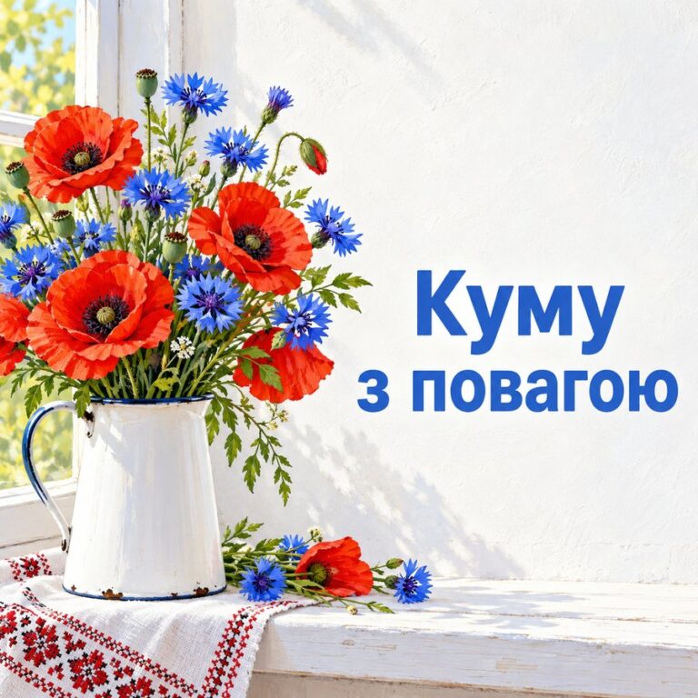 Куму з повагою - листівка з привітанням з Днем народження куму