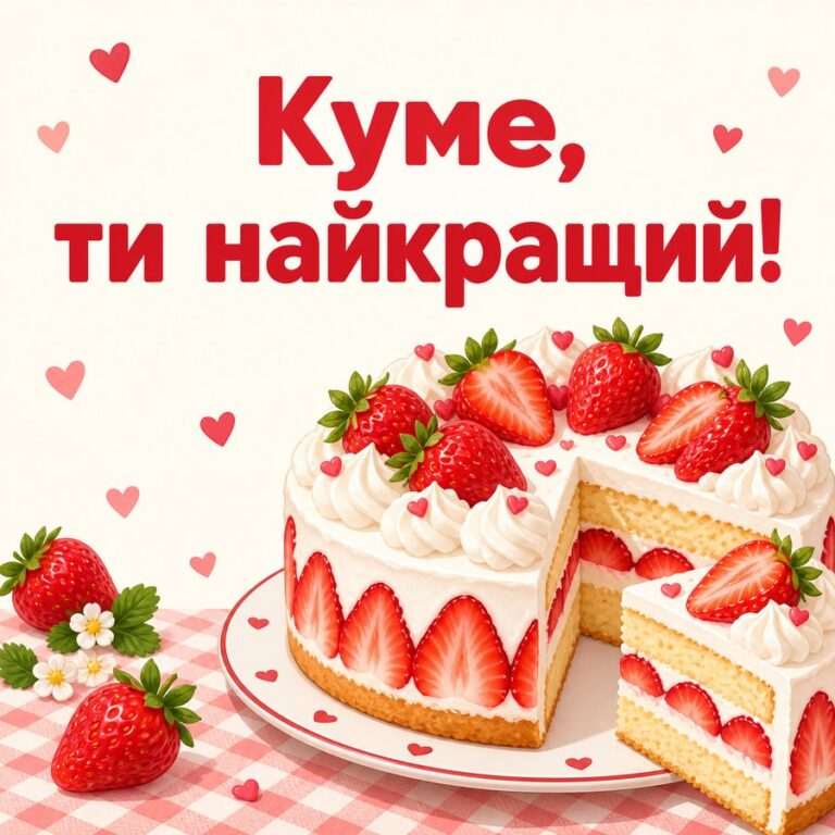 Куме, ти найкращий! - листівка з привітанням з Днем народження куму