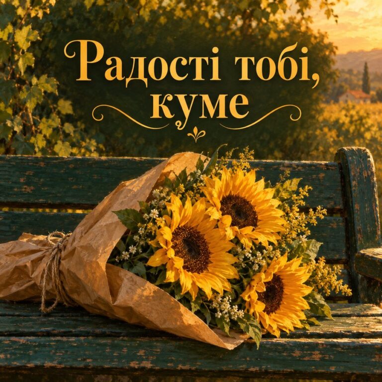 Радості тобі, куме - листівка з привітанням з Днем народження куму
