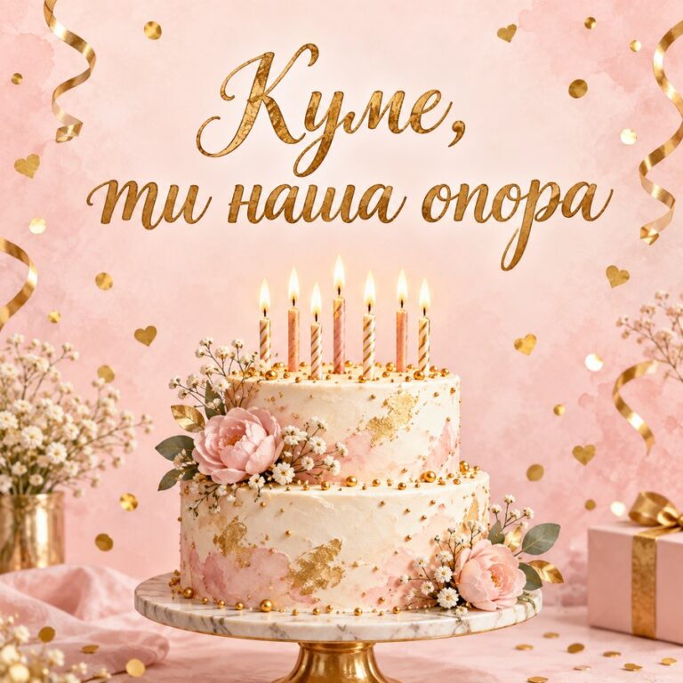 Куме, ти наша опора - листівка з привітанням з Днем народження куму