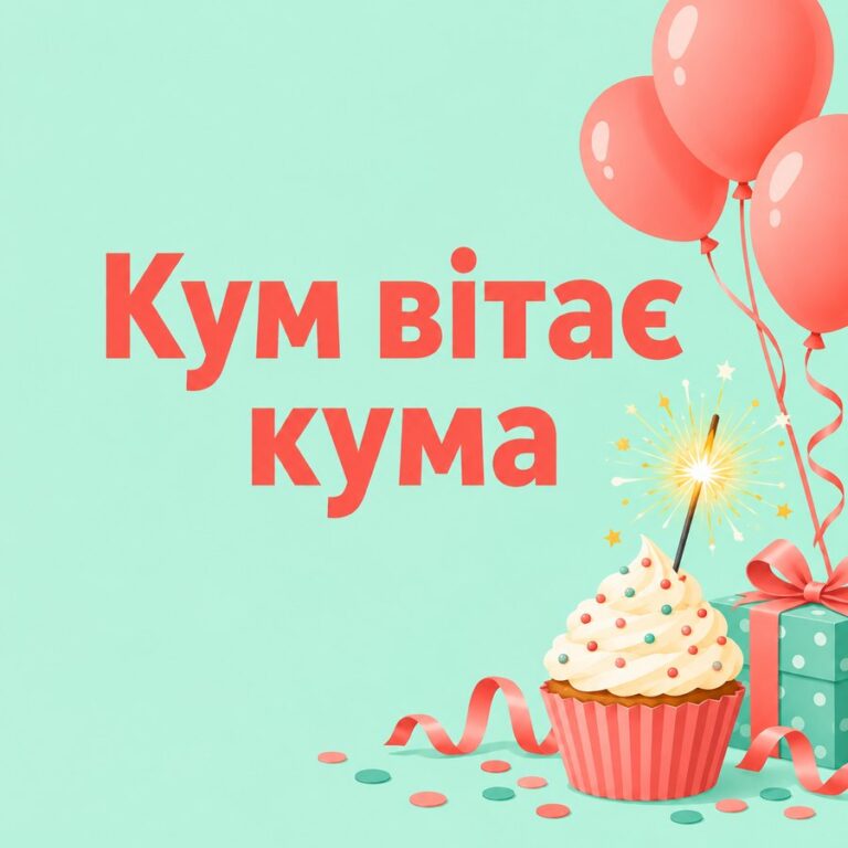 Кум вітає кума - листівка з привітанням з Днем народження куму