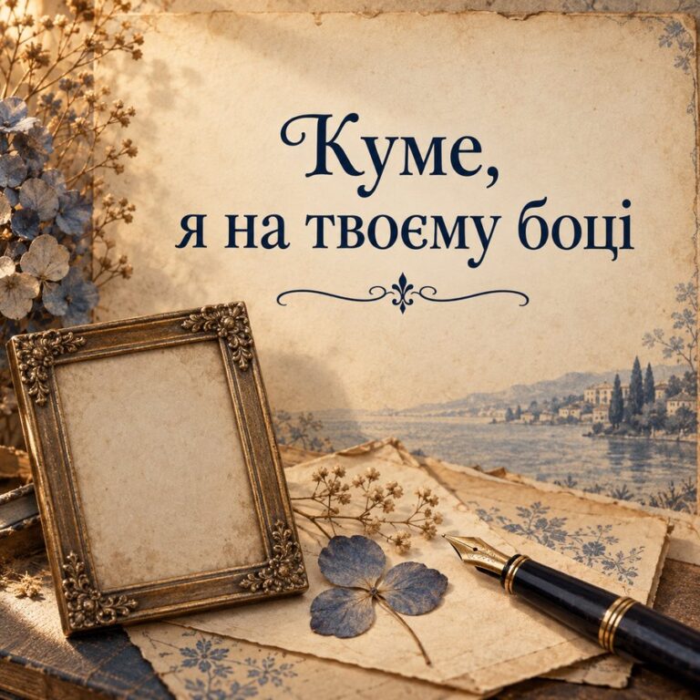 Куме, я на твоєму боці - листівка з привітанням з Днем народження куму