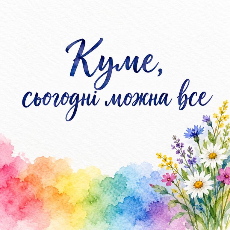 Куме, сьогодні можна все - листівка з привітанням з Днем народження куму